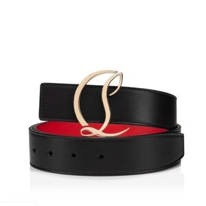 Christian Louboutin Black Reversible Leather Belt